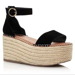 AQUA Ria Suede Espadrille Platform Sandals